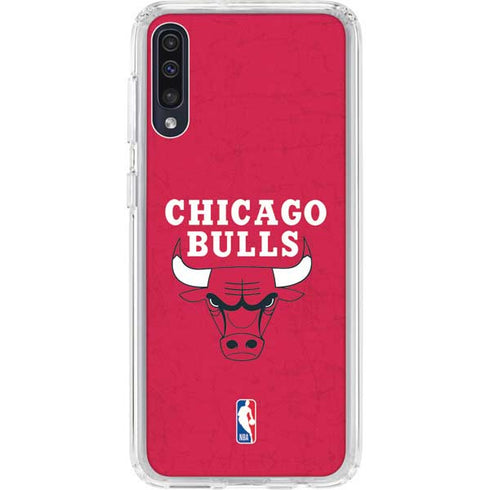 NBA Chicago Bulls Red Distressed Galaxy A50 Clear Case